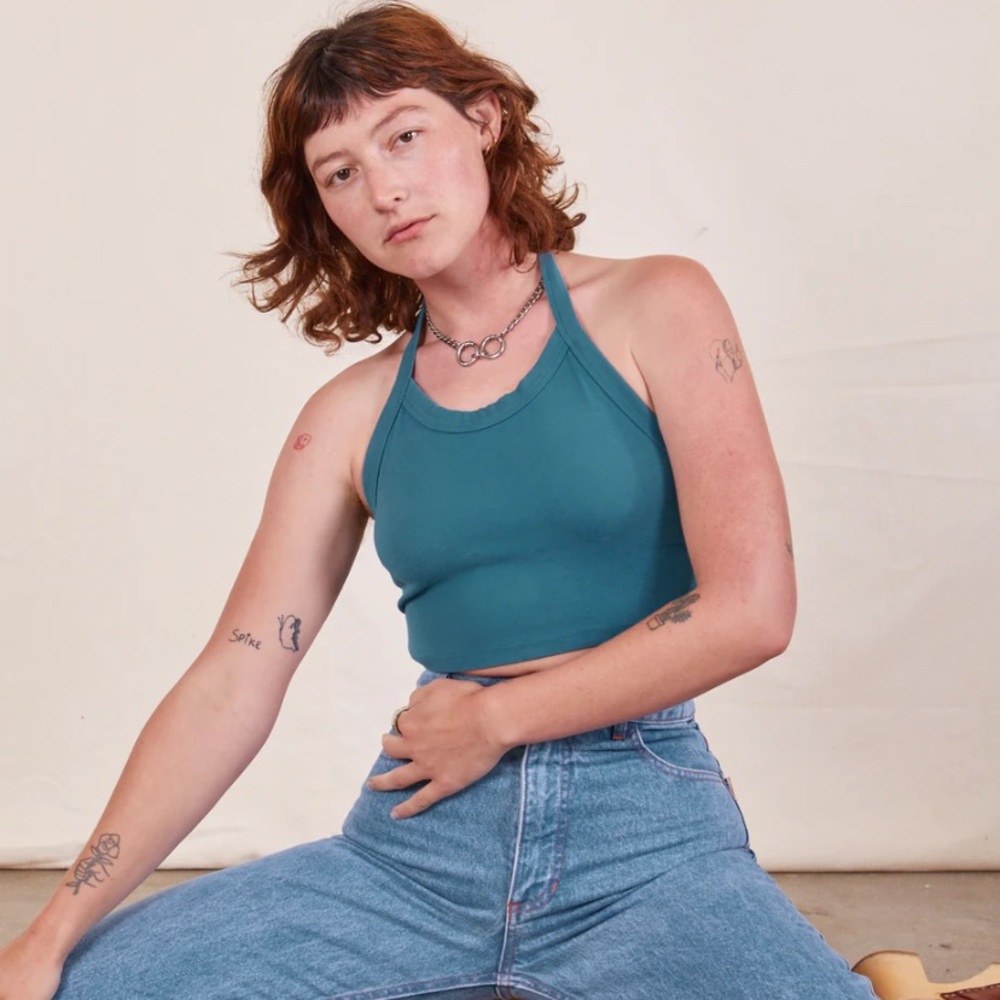 Periwinkle halter top Big Bud Press